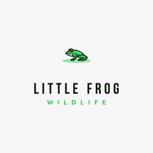 Cute Green Frog Toad Nature Animal Vector Logo Design Inspiration