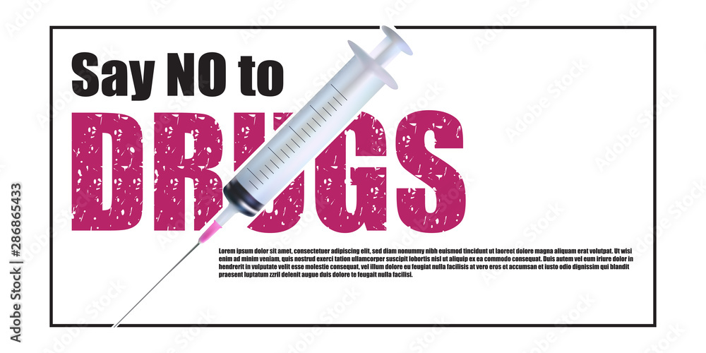 Say no to drugs in the text, international day against drug abuse, can ...