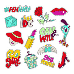 Poster - Set of girl power patches