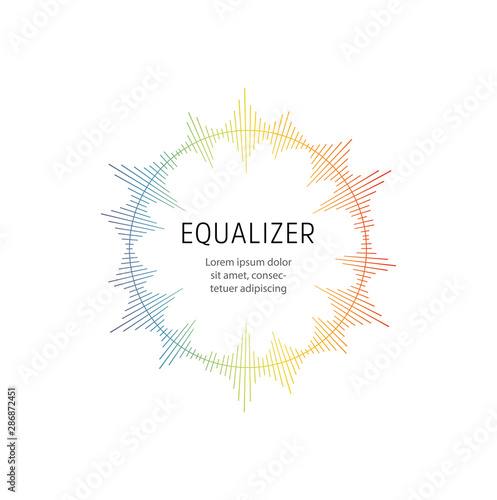 Music Sound Circle Frame Wave Logo Audio Digital Equalizer Technology Console Panel Pulse Musical Vector Illustration Buy This Stock Vector And Explore Similar Vectors At Adobe Stock Adobe Stock