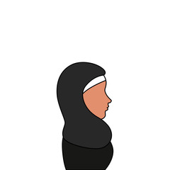 profile of islamic woman with traditional burka