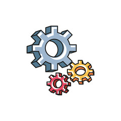 Wall Mural - gears pinion machine isolated icon