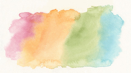 Wall Mural - Yellow, Orange , Green and Pink  isolated transparent watercolor