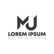 Mj or Mu letter logo design template