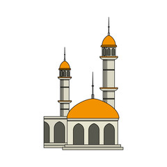 Poster - mosque building palace isolated icon