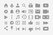 youtube vector interface  icons big set
