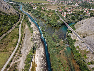 Wall Mural - The Confluence of Neretva and Buna River have remarkable river gorge along with tufa waterfalls, Mostar, Bosnia and Herzegovina