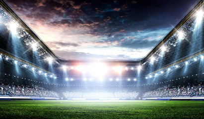 Wall Mural - Full night football arena in lights