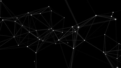 Abstract plexus futuristic network connection technology. Geometric connected line and dots Network technology business science Green Screen Alpha Matte Loop Aniamtion Background