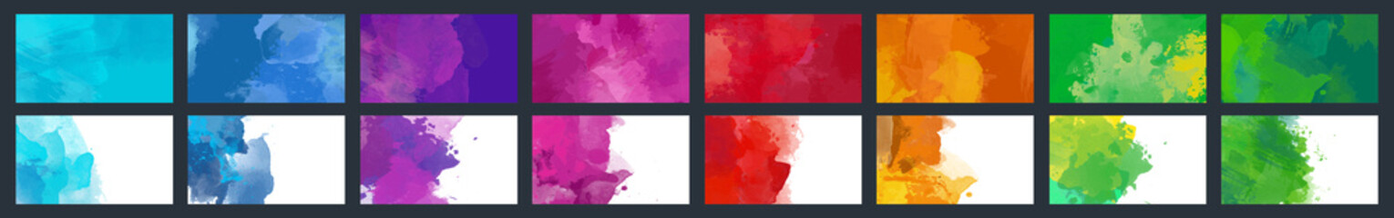 Wall Mural - Big set of beauty vector colorful watercolor background for poster, brochure or flyer