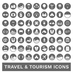 Canvas Print - Tourism, travel and outdoor icons. Vector.