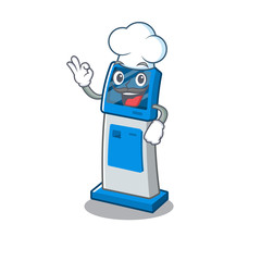 Poster - Chef information digital kiosk with in cartoon shape