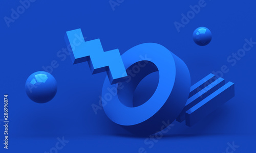 Abstract 3d render, modern geometric background, graphic design