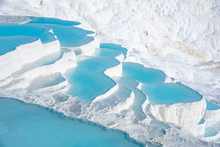 Pamukkale, Natural Pool With Blue Water, Turkey Tourist Attraction