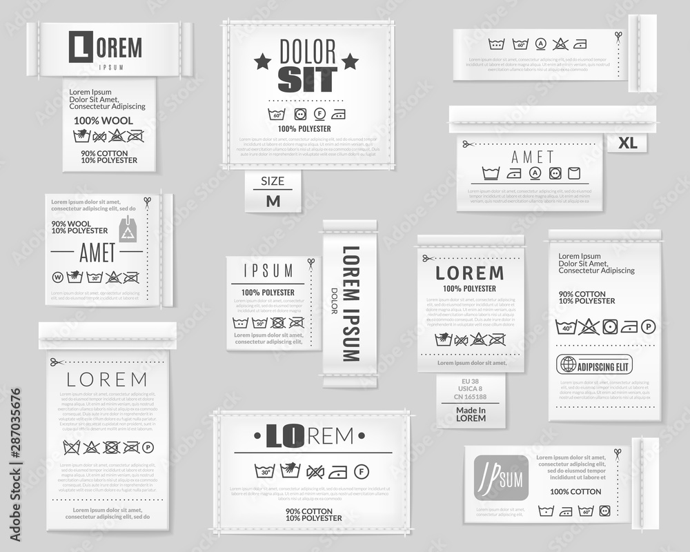 Label Laundry Vector Laundry flat icons textile labels set Stock Vector | Adobe Stock