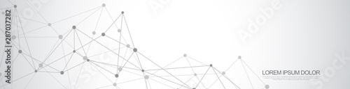 Fotografía Website header or banner design with abstract geometric background and connecting dots and lines