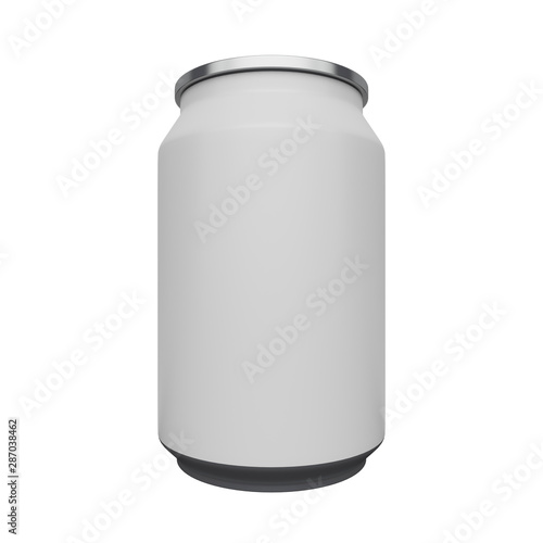 Photo  Mock up of a can for a drink with a blank label isolated on white background