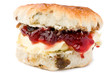 Scone with strawbwey jam and clotted cream.