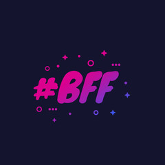 bff, best friends forever, vector graphic