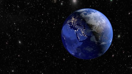 Wall Mural - an asteroid flies to the earth. 3d rendering