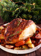Thyme rooster crown with potatoes and carrots