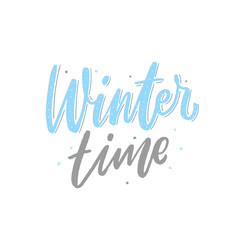 Wall Mural - Winter hand drawn lettering for overlay, stickers, print. Winter time calligraphy.