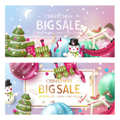 Poster - Christmas sale banners or headers.