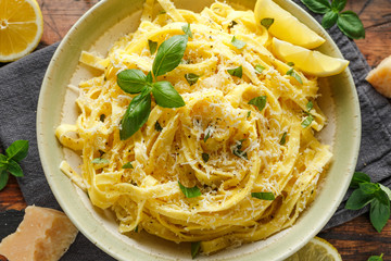 Pasta al Limone, Lemon with basil and parmesan cheese