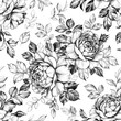 © val_iva - Hand Drawn Rose  Flowers Seamless Pattern