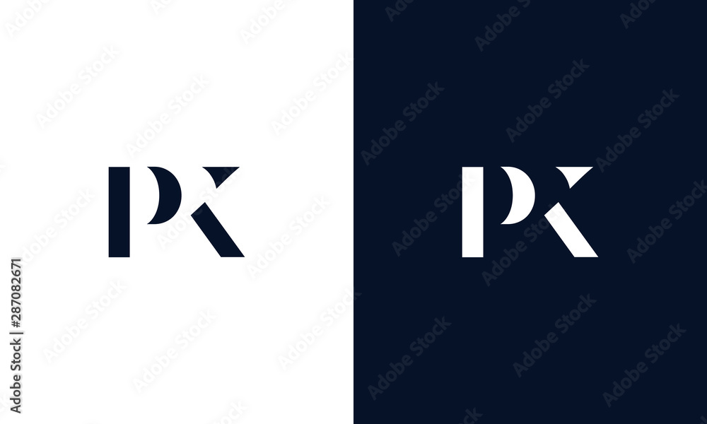Abstract letter PK logo. This logo icon incorporate with abstract shape in the creative way. - obrazy, fototapety, plakaty 