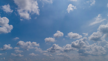 White and Dark Clouds Floating in the Bright Blue Skies