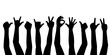© dlyastokiv - Many hands gesticulate different symbols - stock vector