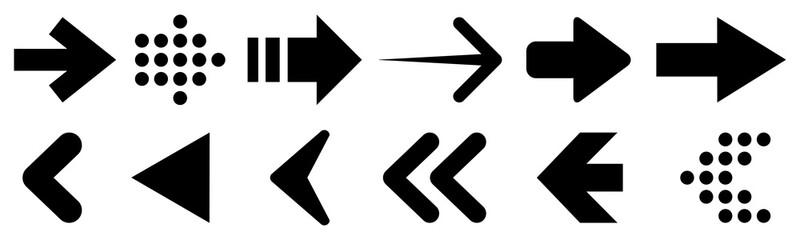 Aufkleber - Set arrow icon. Collection different arrows sign. Black vector arrows – vector