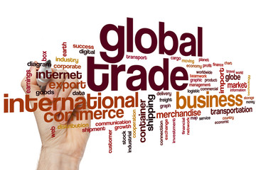 Wall Mural - Global trade word cloud