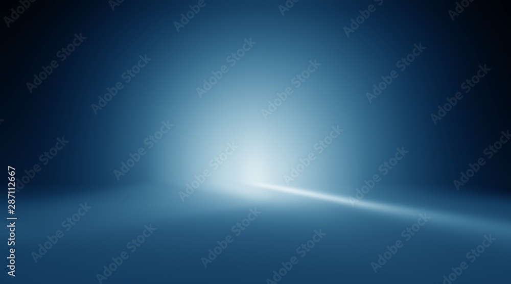 Blue empty room studio gradient with spotlight used for background and display your product - obrazy, fototapety, plakaty 