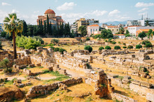 Kerameikos Cemetery Ancient Ruins In Athens, Greece