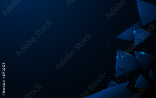 Abstract 3D polygon shape technology digital hi tech concept background. Spac...