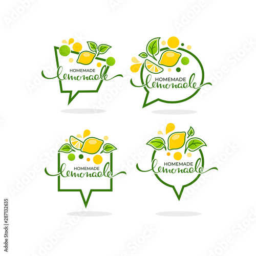 Homemade Lemonade Vector Doodle Logo Label Emblem For Your
