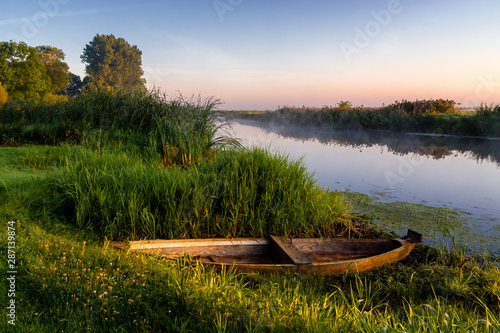 Fotomural Rzeka Narew o poranku, Podlasie, Polska