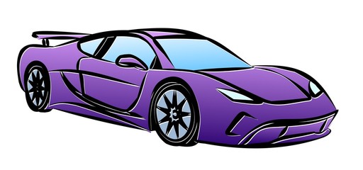 Poster - The Sketch of sports car. 