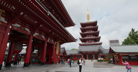 Sticker - Asakusa district, Sensoji in Tokyo city