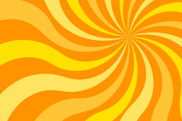 Wall Mural - Twisted four color yellow orange abstract sunburst