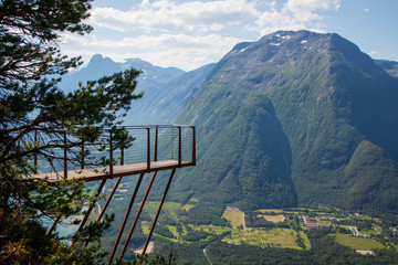 norwegian mountain view point, hiking in the mountains