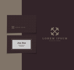 Wall Mural - Vintage luxury ornamental logo, business card and pattern template set