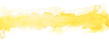 Light Yellow Watercolor Strip With Smooth Paper Texture For Text And Design