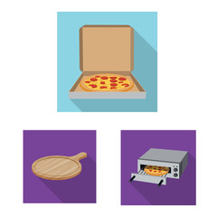 Wall Mural - Vector design of pizza and food icon. Set of pizza and italy vector icon for stock.