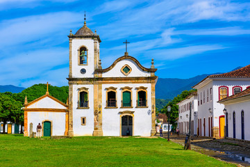 Fototapete - Historical center of Paraty, Rio de Janeiro, Brazil. Paraty is a preserved Portuguese colonial and Brazilian Imperial municipality