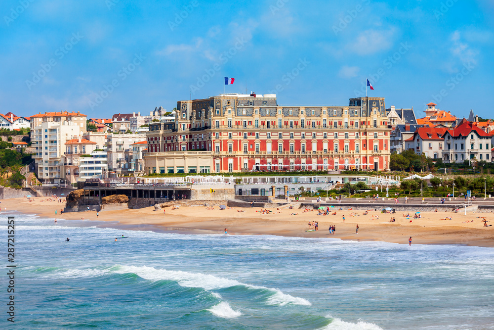 Hotel du Palais building in Biarritz - obrazy, fototapety, plakaty 
