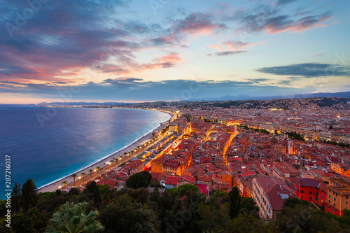 Fotomural Nice aerial panoramic view, France