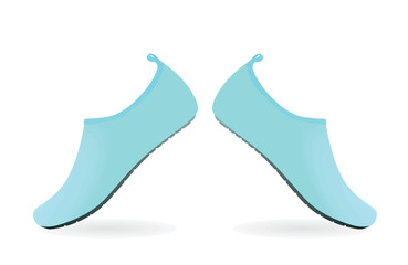 Sticker - Blue sea shoe. vector illustration